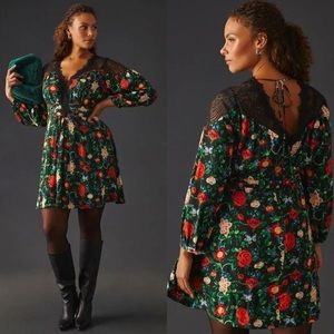 Anthropologie Lacy V-Neck Mini Dress plus size 18W